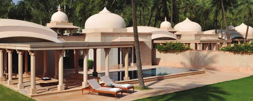 Accommodation Laid out across two storeys, Amanbagh s Suites and Pavilions all enjoy private outdoor spaces and an aesthetic that references the property s regal past.