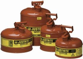 FM approved, UL/ULC listed, Carb compliant, TÜV certified.* JP-7125100 Type I Safety Cans JP-7110100 Part# Size Outer Dia. x H Price 6+ JP-7110100 1 Gal 7.25 x 11.5 $32.30 $29.07 JP-7120100 2 Gal 9.