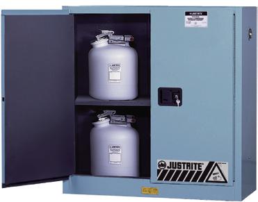 Safety Cabinets for Acids & Corrosives Justrite Steel Acid Safety Cabinets Justrite acid and corrosive cabinets feature 18-gauge steel, double-wall construction, dual vents, grounding wire