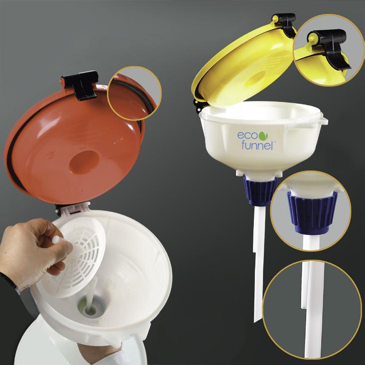 Safety ECO Funnel Structure & Design ECO Funnel is the ultimate lab safety product for collection of hazardous liquid waste.
