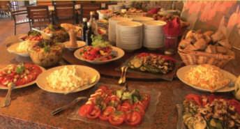 Catering for large groups is served by way of a buffet party on the premises of both the restaurants, thanks to which