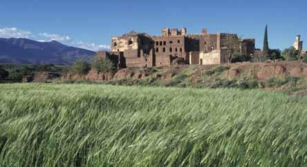 Set in the midst of the Skoura palm grove, the great Amridil Kasbah, with its square patio, four storeys, and four wide towers, differs architecturally from its peers.