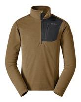 Eddie Bauer Resolution IR 1/4 Zip Mid Weight Layer - A poly-pro mid-layer that you will never take off. Fitted, light- weight and quick drying.