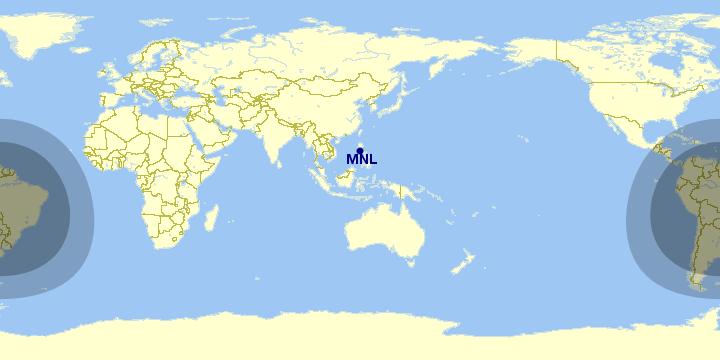 The following map illustrates the range limit 1 of the A350-900 and B787-9. B787-9 A350-900 Figure 18: Range limit for the latest generation of aircraft from Manila (Source: GCMap) 6.