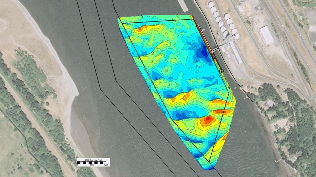 Based upon March and August 2012 Bathymetric