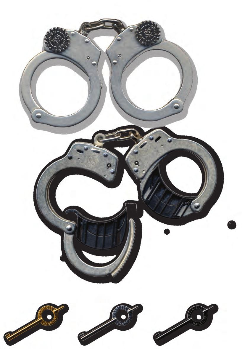 ZT60 Tactical Training Handcuffs Chain Link - Nickel With Metal Key Knobs ZT68 Handcuff Helper (pair) (Cuffs not included) Handcuffs The Handcuff Helper is an