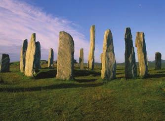 SCOTLAND 109 OUTER HEBRIDES Callanish Standing Stones Thirty miles off the northwest coast of Scotland lies a beautiful set of 200 idyllic islands known as the Outer Hebrides right at the edge of