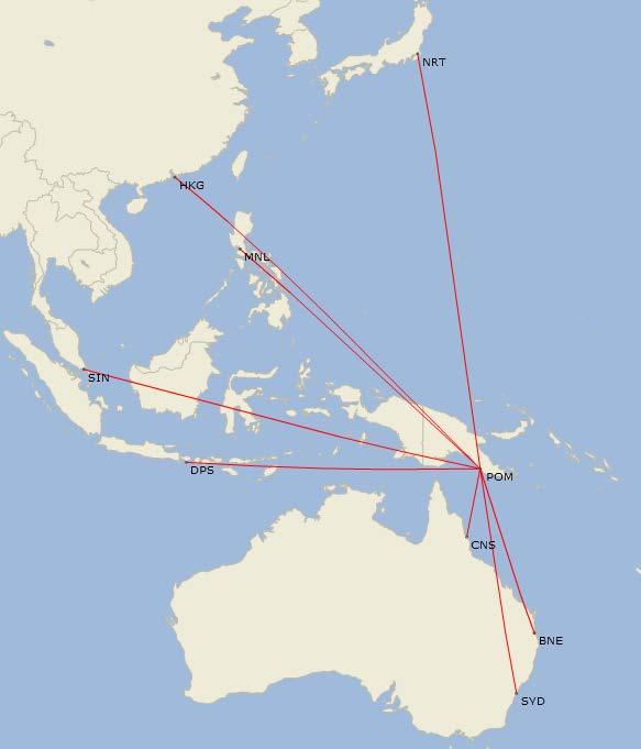 Figure 5: Non-stop international service from PNG within the APEC region 20