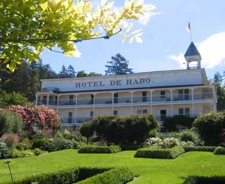 Take a left out of the park and continue toward the Historic Roche Harbor Resort. On the National Register of Historic Places, Roche Harbor's centerpiece, the Hotel de Haro, was built in 1886.