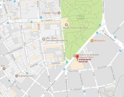 Venue: Palacio Lezama Avenida Martín García 346 Auditorio PB (In front of Plaza Lezama) Note: The venue has a magnetic ring, which is an electronic device installed for people who are suffering from