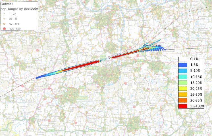 P-RNAV Departure SID Implementation at LGW Consultation Document Conventional Route flown from runway 26L Conventional Routes flown from runway 08R Figure5) Density plots of