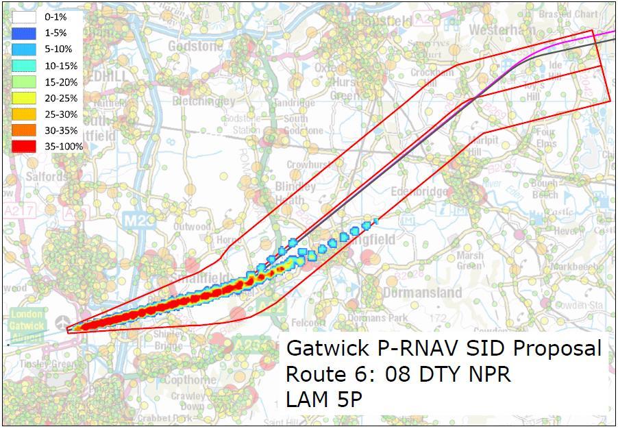 UNCLASSIFIED Figure 11 Route 6 Conventional Navigation The impact regarding noise and track dispersion for route 6 is expected to