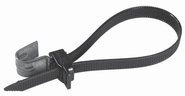 Lashing Straps Weather-Resistant Nylon 12 Messenger Hanger Straps (releasable) Body Maximum Wire Tensile Width Length Bundle Diameter Hook Strength Std. Cat. No. (in.) (in.) (in.) Material (lb.) Pkg.