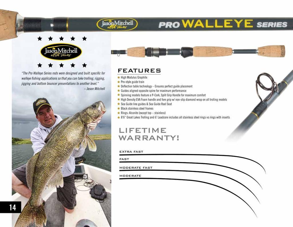 The Pro Walleye Series rods were designed and built