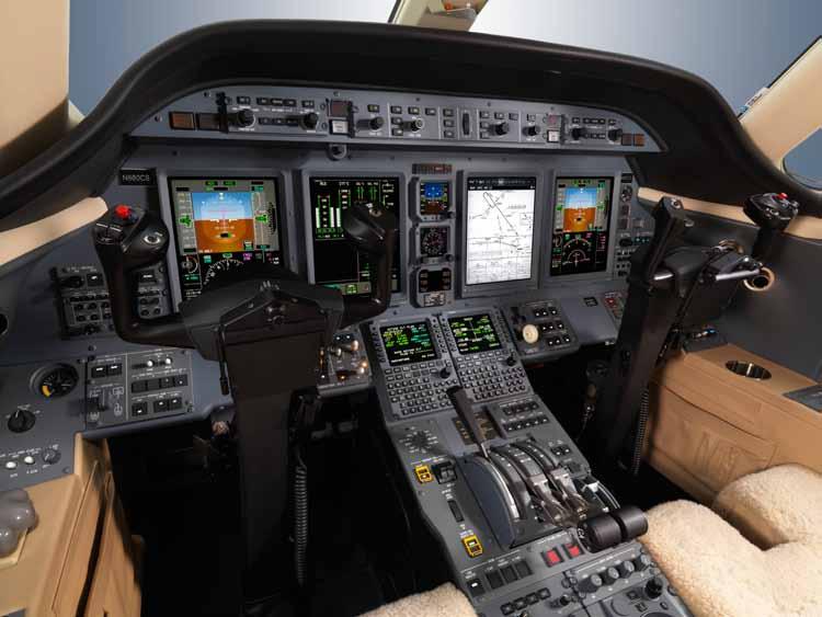 Standard Avionics Include:» Four Modular Avionics Units (MAUs)» Four 8 x 10-inch Flat Panel LCD Units» Dual Multi-Function Control Display Units with Integrated FMS and GPS Receivers» Dual Automatic