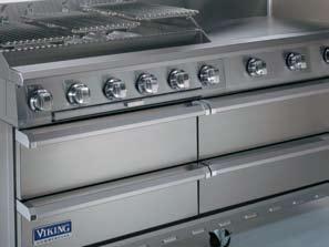 two-ring insert allows open burner use Each 18" wide burner delivers 30,000