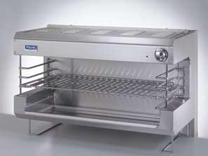 CharBroilerS Patent-pending cantilevered threeposition grates Each 12"