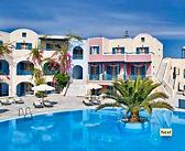 Aegean Plaza Hotel 4-star centrally located Welcome to one of the most prestigious hotels in Kamari, Aegean Plaza Hotel located just 30 meters from the black sandy beach, close to a marvelous coast