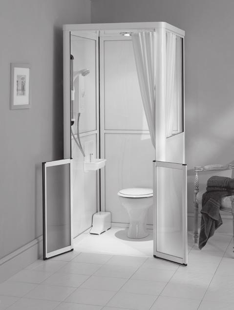 Shower Toilet Cubicles Model 100MK2 shower toilet shown, complete with; Half height