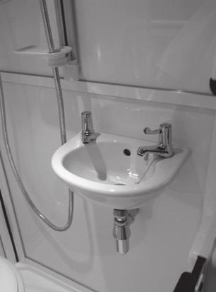 basin with plug (fillable via shower head) Optional porcelain sink complete with lever