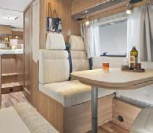 Hymer Van Premium 50 Highlights Comfortable all-rounder: The swivel and height adjustable cab seats are covered completely in the same fabric as the living space.
