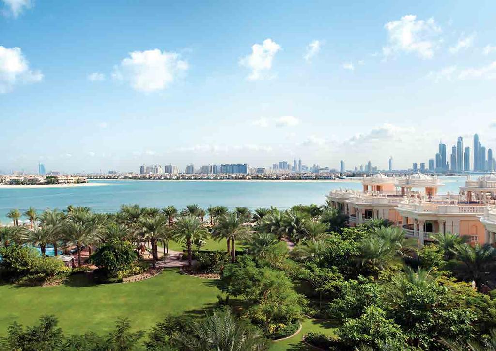 A RELAXING EXPERIENCE OUTDOOR LANDSCAPED FACILITIES The Emerald Palace Kempinski Hotel offers guests a welcomed escape from city life with a 500-metre private white-sand beach and 100,000 square