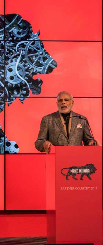 MAKE IN INDIA AT HANNOVER MESSE 2015 The lions are a symbol of a new India, the Prime Minister, Mr Narendra Modi, declared in his address at the inauguration of Hannover Messe 2015 on Sunday, 12
