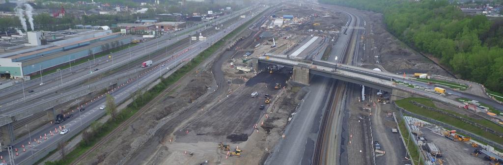 4 Work Progress Temporary and permanent retaining walls: over 46,000 m 2 Concrete dismantled: