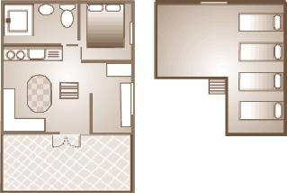 Plans Chalets Traditional wooden chalets (+ 10 years old) Ground floor Mezzanine 4,25 m 4,50 m 5,60 m 5 m