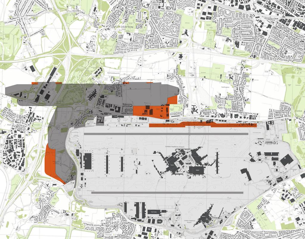 Figure 4: The potential extent of the expanded airfield There is a range of areas we think we will need, depending on the length and position of the new runway, and the options for how we develop the