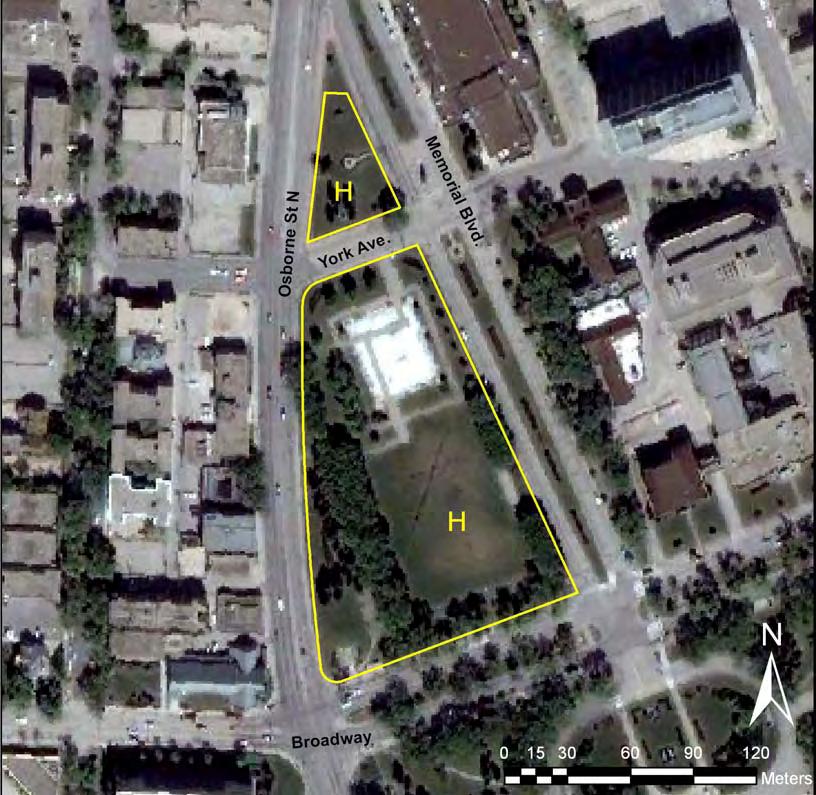 Drawn from Director of Surveys Plan # 19843 Memorial Land Use Category Heritage (H) Size: 1.95 ha or 100% of the park. Protects an area of land containing various monuments.