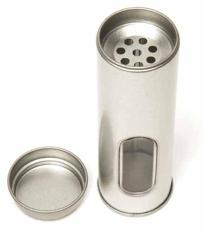 The tins come in two sizes in either silver or gold and are coated in a food safe lacquer.