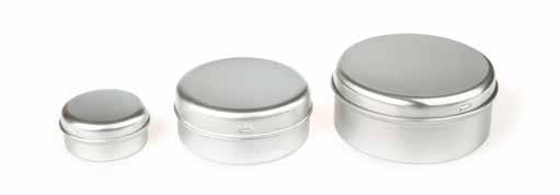 As aluminium is resistant to corrosion, these tins are suitable for holding water based products, and are popular for holding various cosmetic items, from beard wax to lip balm.