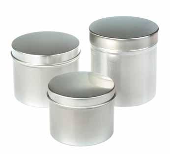T9301 T9305 T9307 T9308 - D36 x H19 / 10ml - D53 x H23 / 30ml - D70 x H25 / 60ml - D81 x H27 / 100ml Round Aluminium Click Lid This round aluminium tin container features a click lid which closes