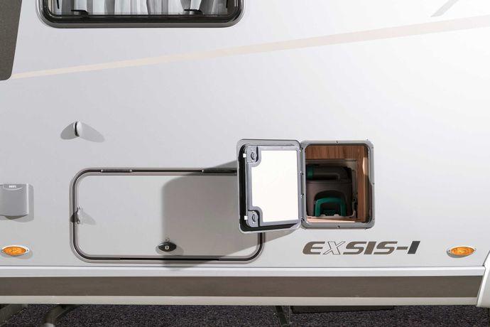 Additional storage compartments provide space in the Hymermobil Exsis-i for accessories and small items.