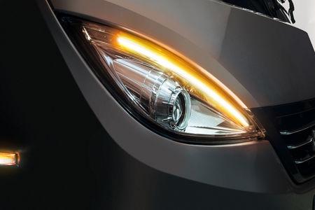 With the LED daytime running light and indicator integrated into the headlights,