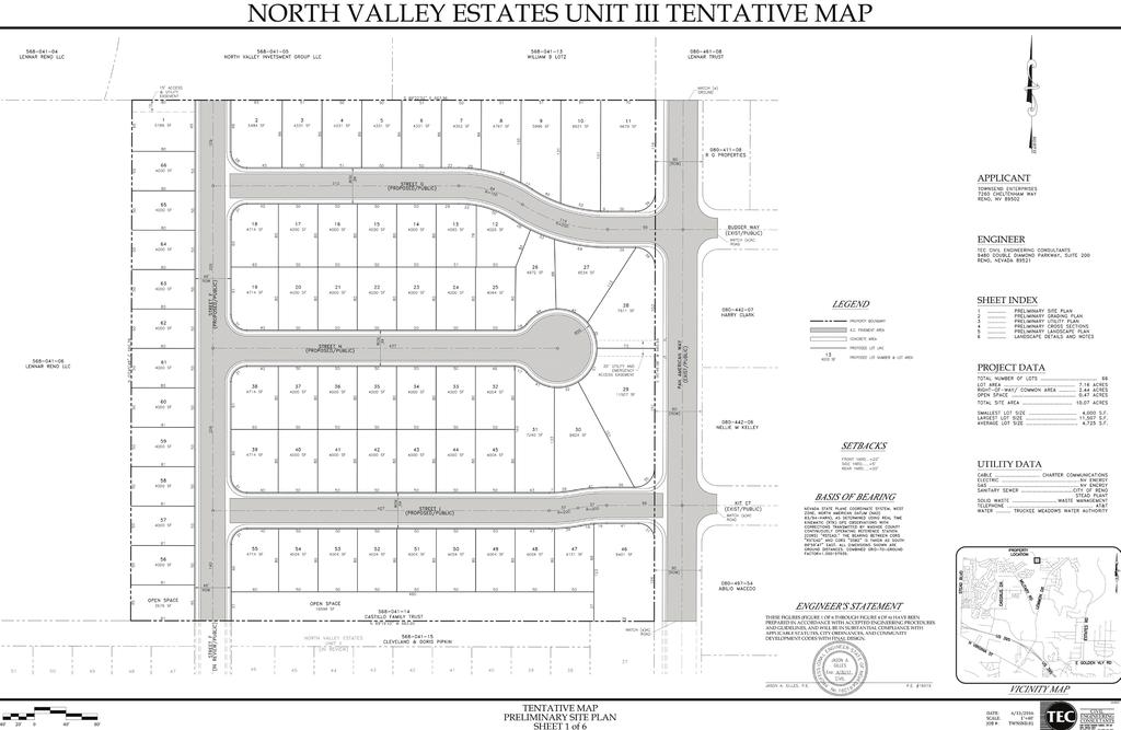 Proposed Tentative Map 12 Shown above is the Preliminary Site Plan for Unit 3 of