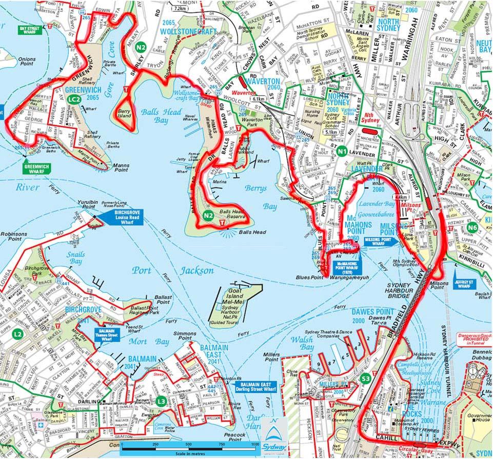 DAY 1: Circular Quay to Greenwich Wharf Total Distance: 14km Time: Approximately 5 hours Walk Notes in Six Sections Section Name Length Time 1:1 Circular Quay to Milsons Point Station 2.
