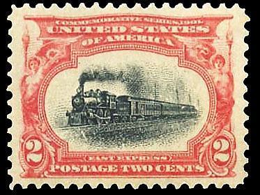 Scott 295: 2 Fast Express and Scott #295A: Inverted Center Figure 5.11. Two-cent Fast Express, Pan- American Exposition Issue, 1901.