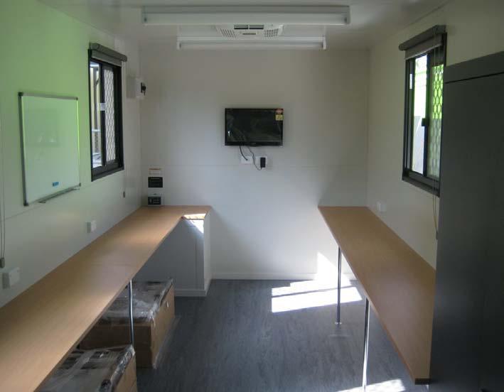 through to a complete site office with living arrangements.