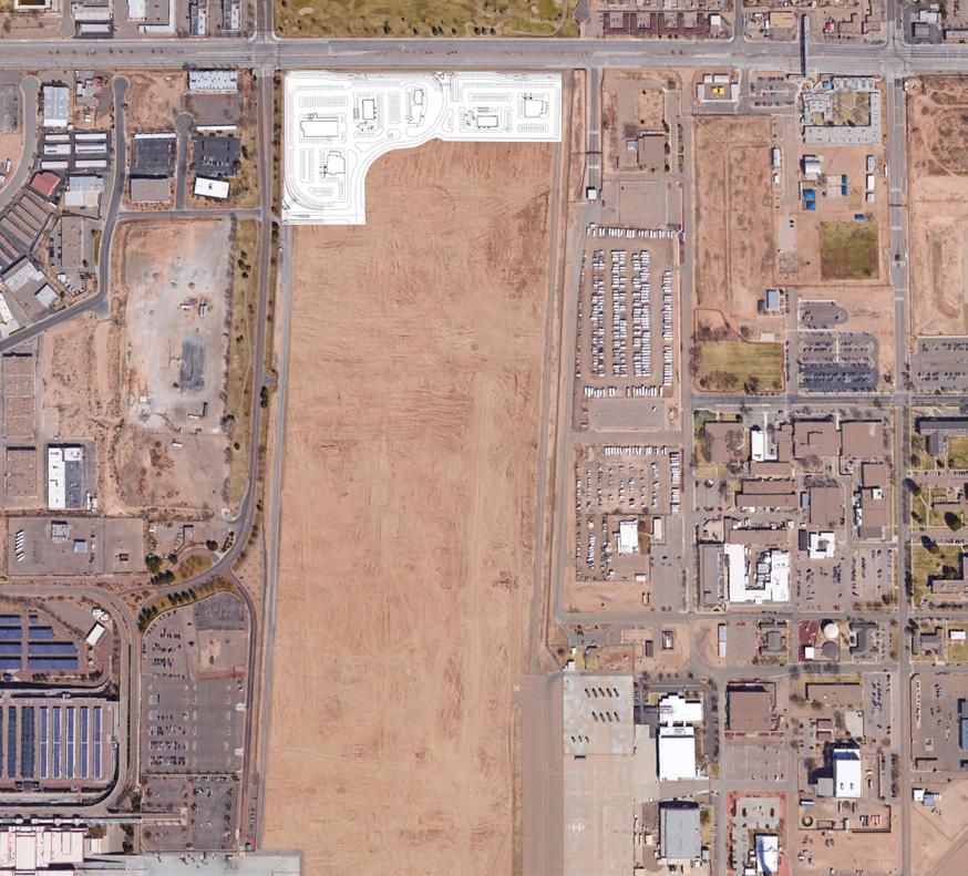 Site Aerial & Development Master Plan Be a part of History in this underserved retail trade area at The Sunport and close to Kirtland Airforce Base.