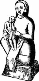 Brojni vavilonski spomenici prikazuju boginju Majku, Semiramidu, s detetom Tamuzom na rukama.
