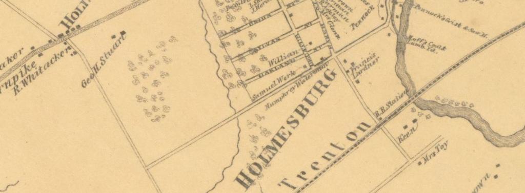 Holmesburg finally had a train station on the Philadelphia-Trenton Railroad at Delaware Ave (today s Rhawn St). The Holmesburg Library opened in the Athenaeum Building in 1867.