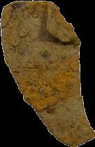 Novoveške najdbe 7 SE 1, sek.1/kv. G14, inv. št. A11725. Lonec, fragment ustja z ostenjem. Izdelan na vretenu; masa srednje zrnata; površina hrapava in delno glajena; barva - rdečkasto rjava; dl.