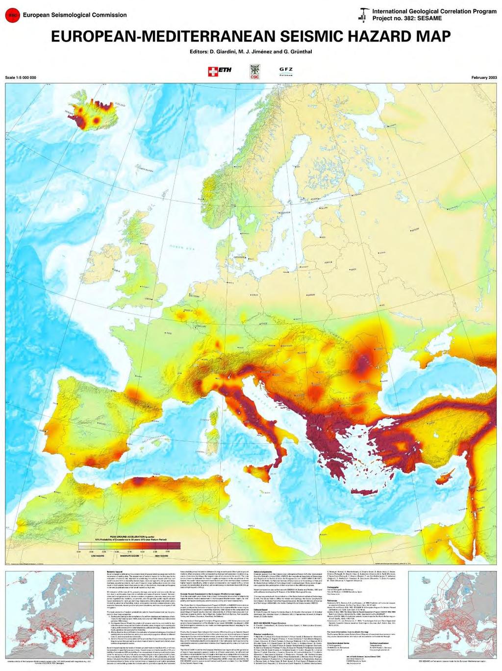 Potresna ogroženost v Evropi Države z največjim
