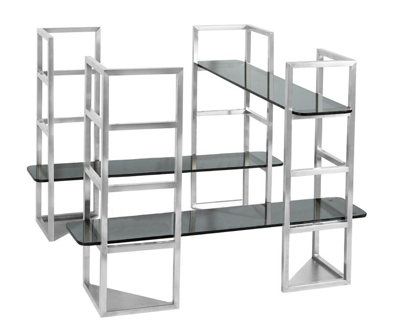 serving One-piece construction Brushed finish Glass Shelves - 39 1/2