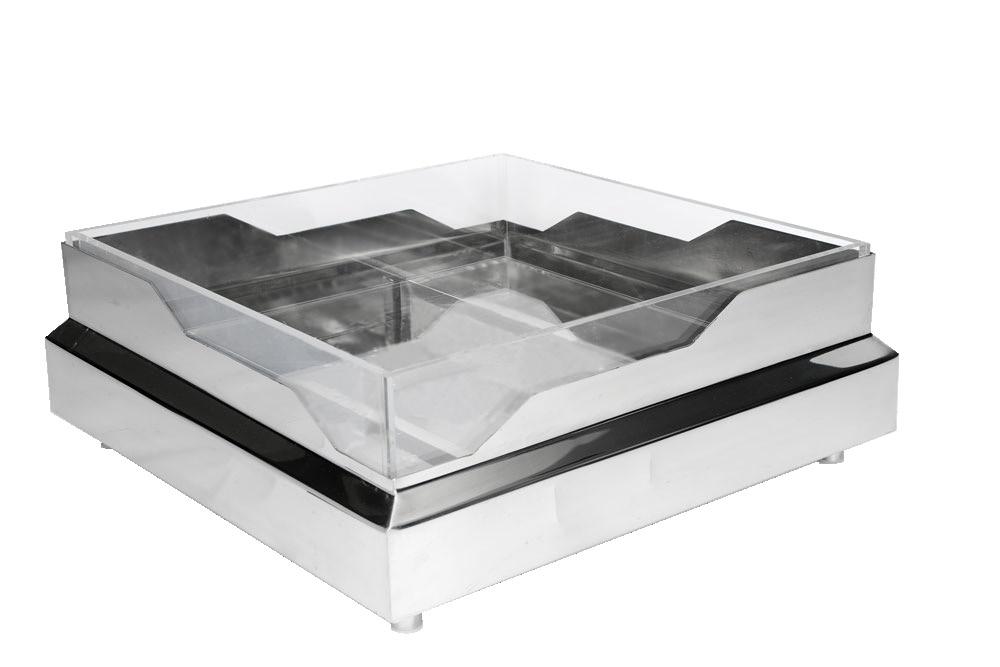 5 W x 9 H D. RB2323 Stainless Steel Raw Bar - 23.5 L x 23.