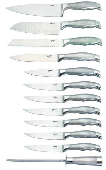 Steel and finished with a patented multilayer sand blast and polished edge which provides comfort, safety and style Santoku knife has hollowed out scallops on the blade, creating pockets of air