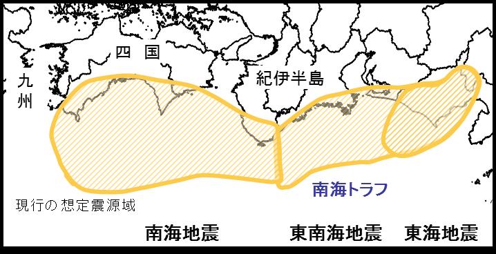 Large scale earthquakes which occurred after 1600 ( in Nankai trough ) A