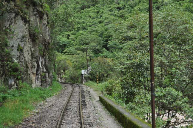 The railroad starts in Cuzco at an elevation of 10,900 feet above sea level and climbs to a maximum of 12,200 feet elevation before descending into the Sacred Valley of the Inca and the watershed of